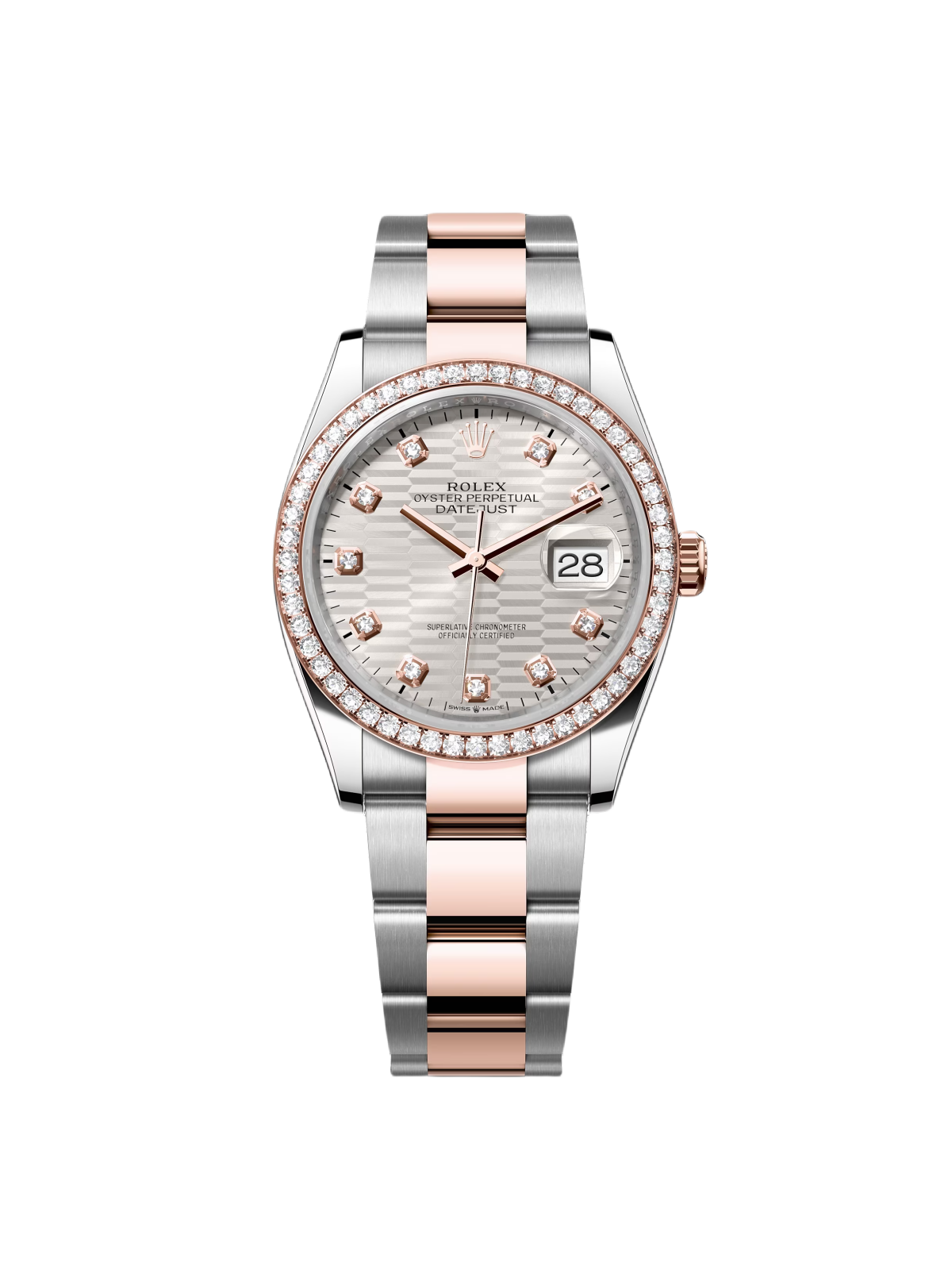 Rolex  Datejust 36mm 126281 Silver Palm Index Dial Jubilee Bracelet