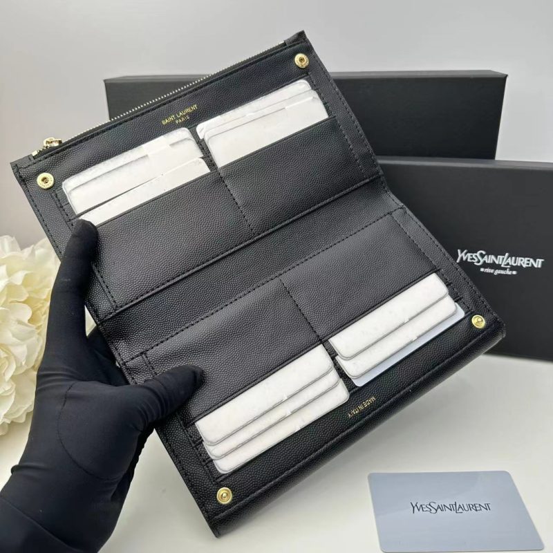 8.5″x4.7″x1.0″ Leather Black&Golden Wallet QB-927103