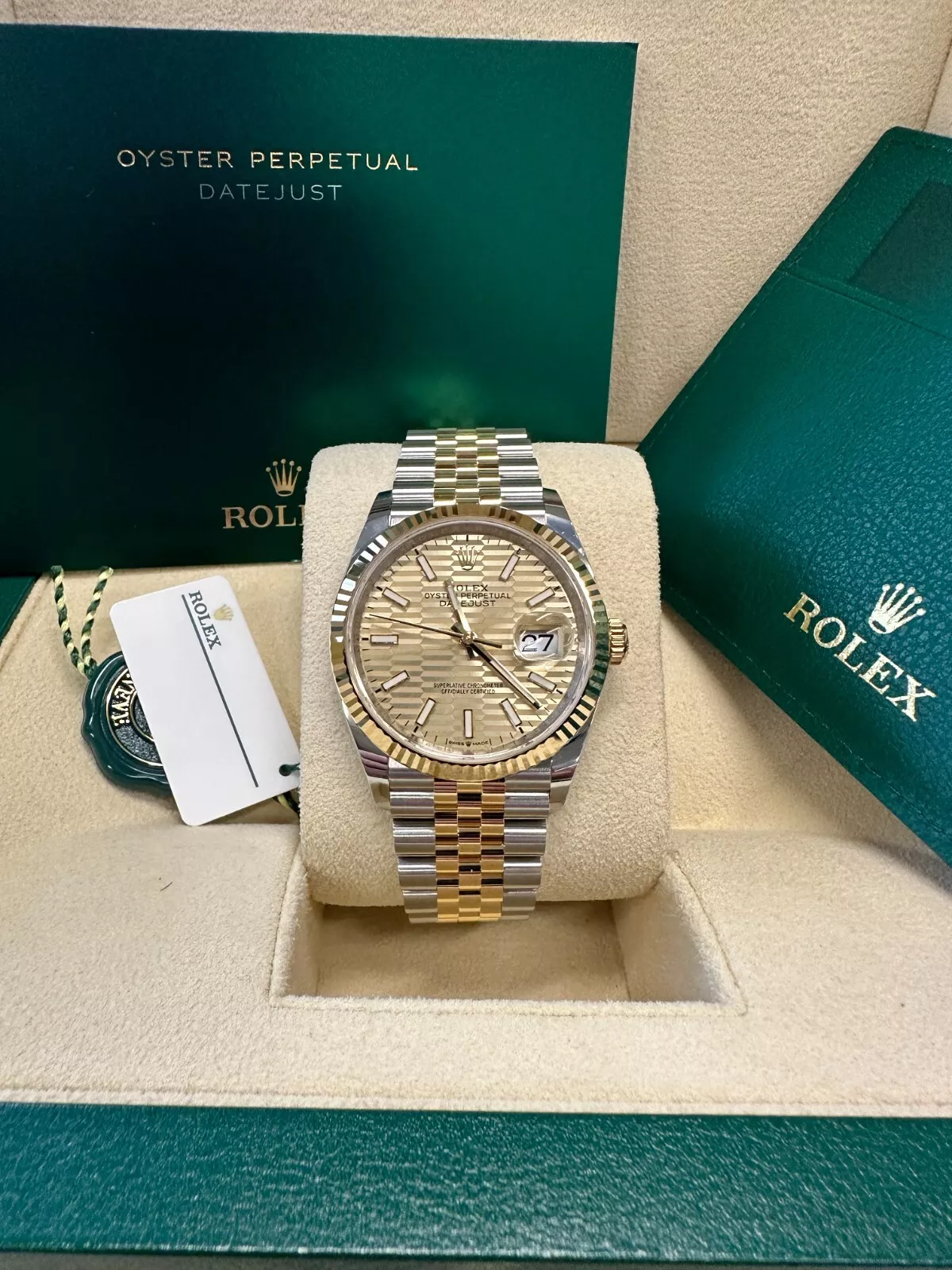 【Super Clone】RLX  Datejust 36mm 126233-0039 Champagne Fluted Motif Index Dial Jubilee Bracelet