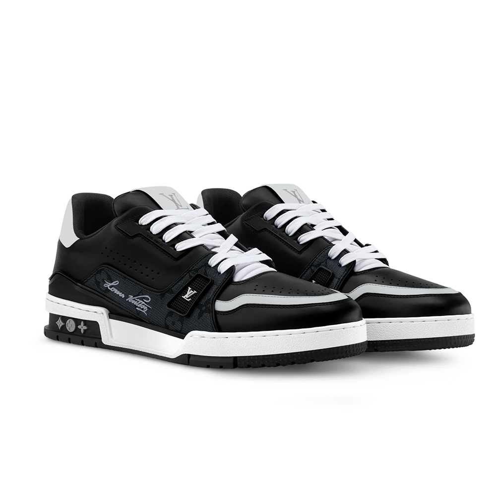 LV  Trainer Black Monogram Leather Sneaker