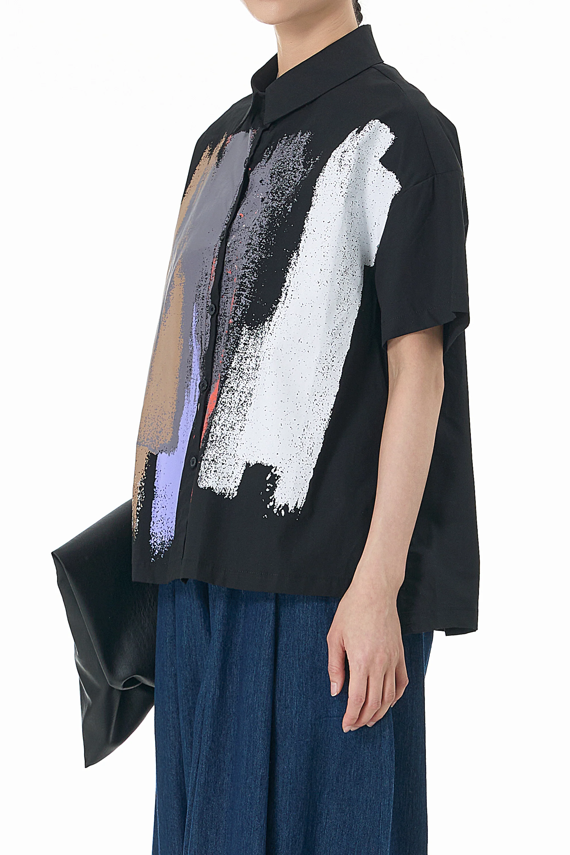 Black Surface Printed Shirt