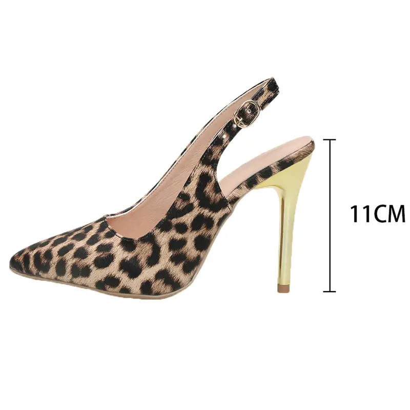 Leopard Print Stiletto Sandals – Sexy Pointed Toe High Heels with Ankle Strap