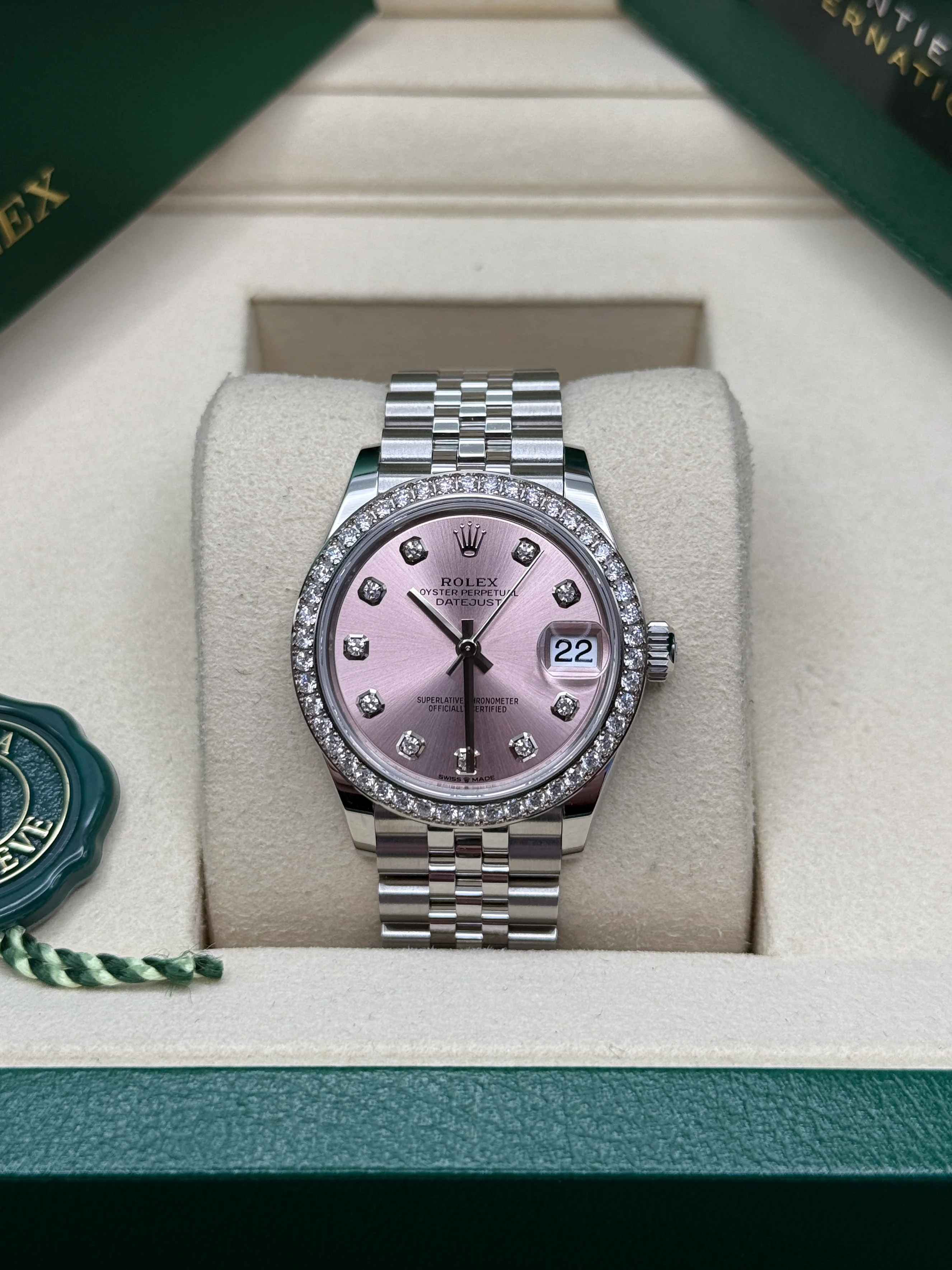 【Super Clone】RLX Datejust m278384RBR-0035/0036 Pink 31mm Dial Oyster Watch