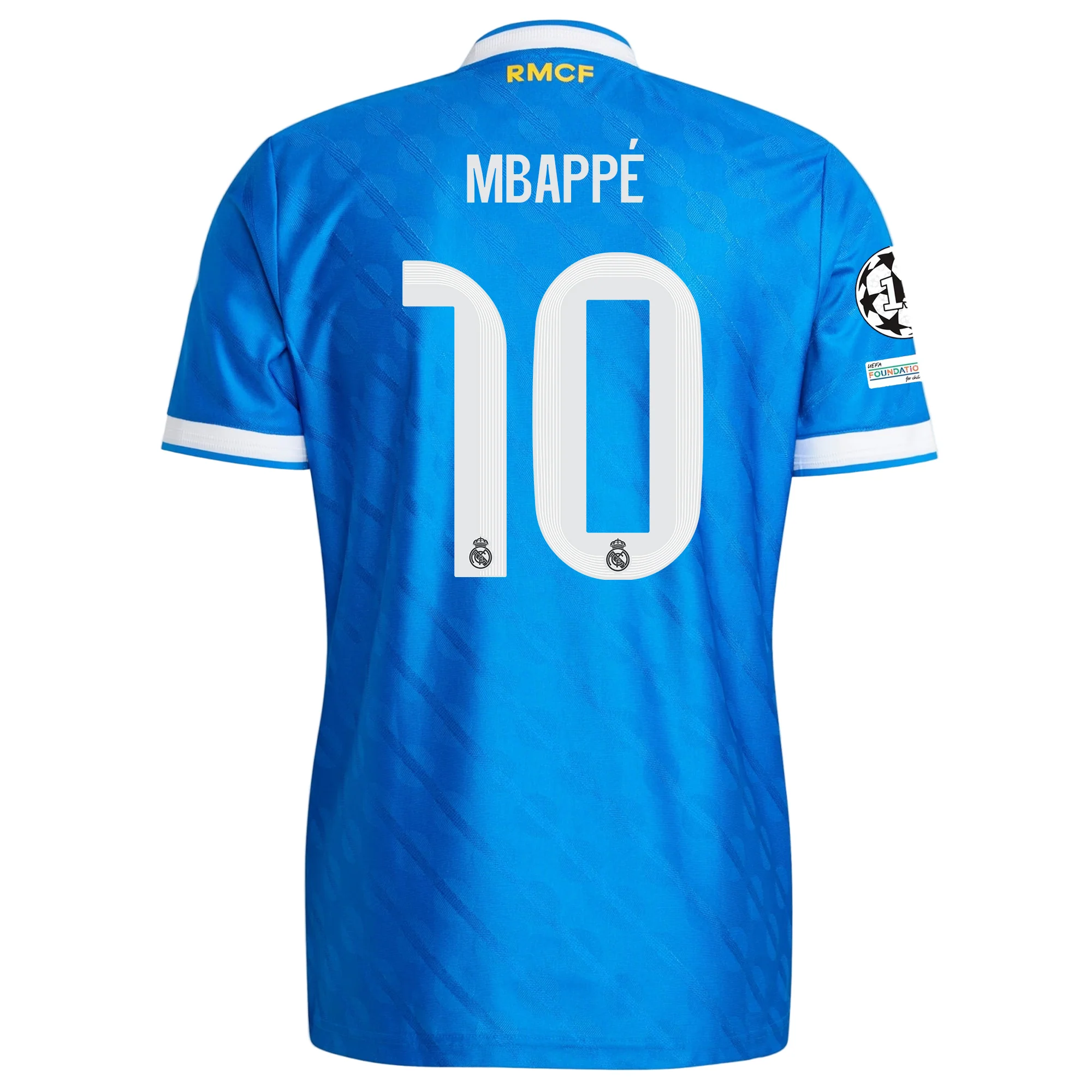 adidas Men's Mbappe  Real Madrid 25/26 Authentic Third Jersey w/ Champions League Patches (Blue)