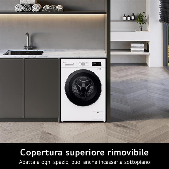 LG - Lavatrice AI DD F4NX1008NWK SERIE X1 8kg Classe A-Ivory White