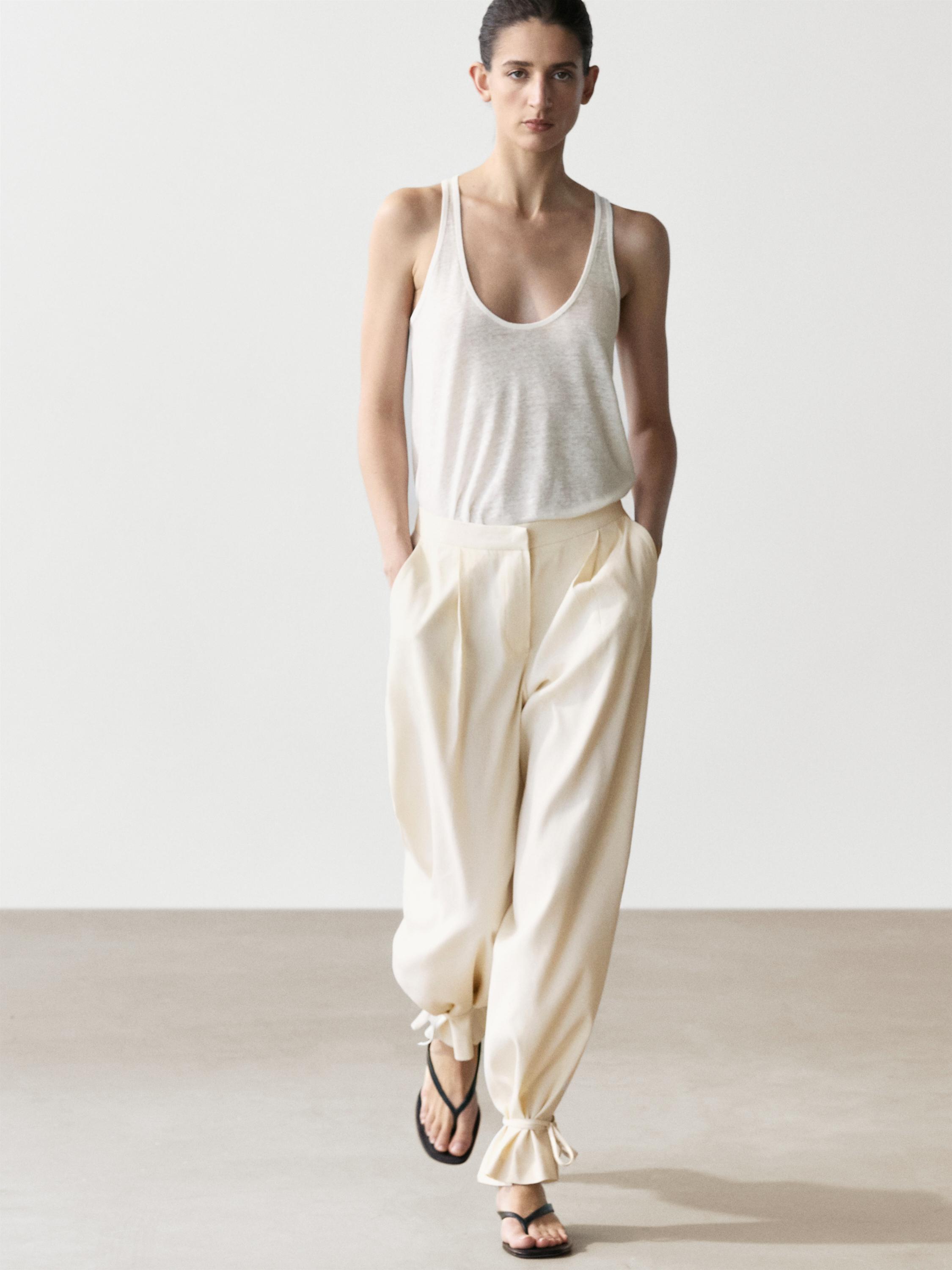 Pantalón fluido barrel fit