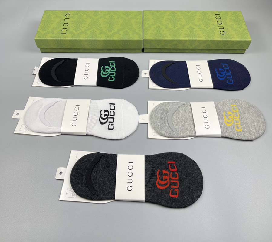 Set of 5 Pairs of Cotton Anti-bacterial Ankle Socks WZ-924000141
