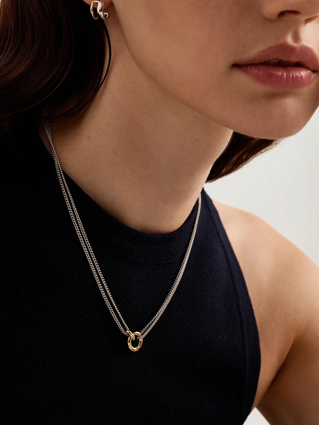 Mixed Linked Layered Necklace