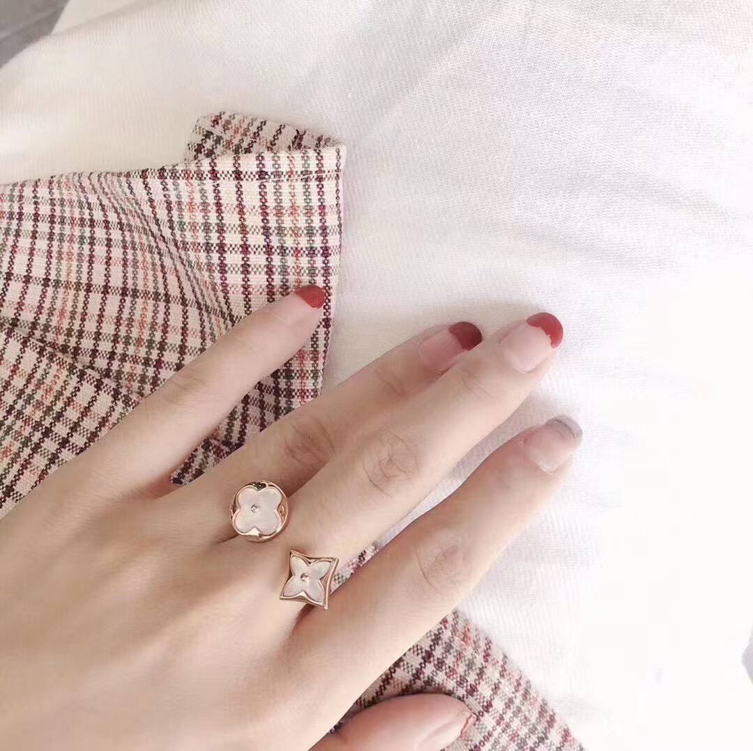 Fashion 18K Rose Golden Flowers Non allergic open-ended Ring JZ-914028