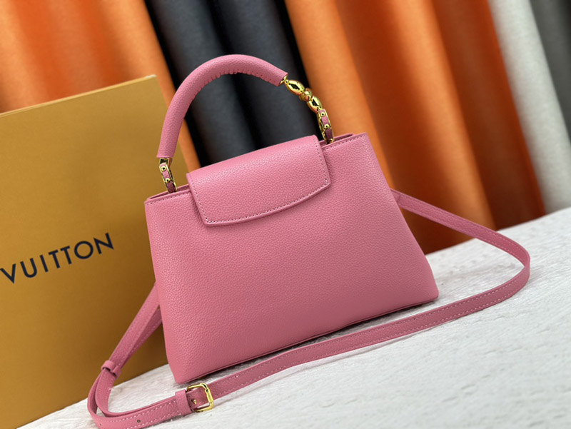 Pink Leather Big:10.6″x6.9″x3.5″ Small:8.3″x5.5″x3.1″ Totebag With Adjustable Strap BB-921422