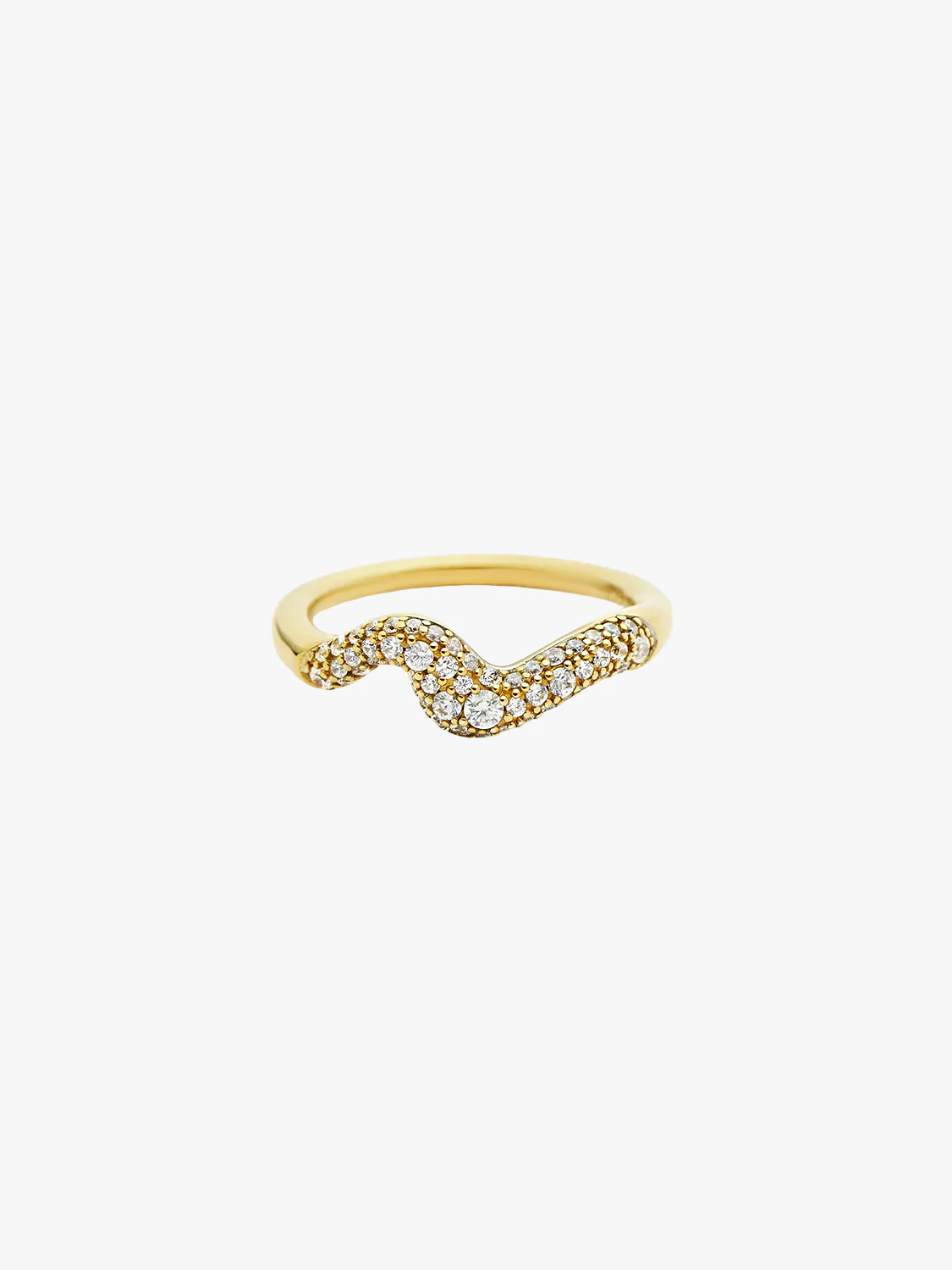 Pave Curve Sapphire Ring