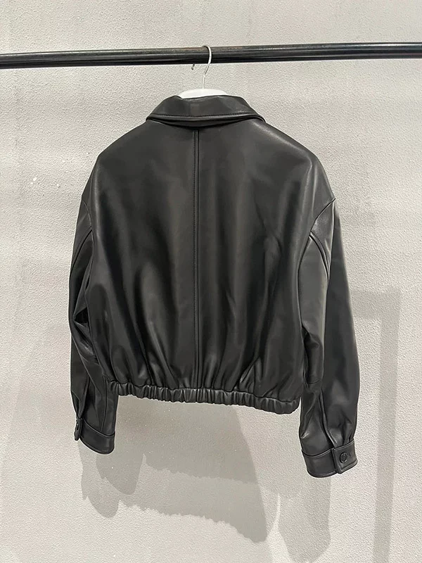 Sheepskin wide version short baseball jacket WT-813069