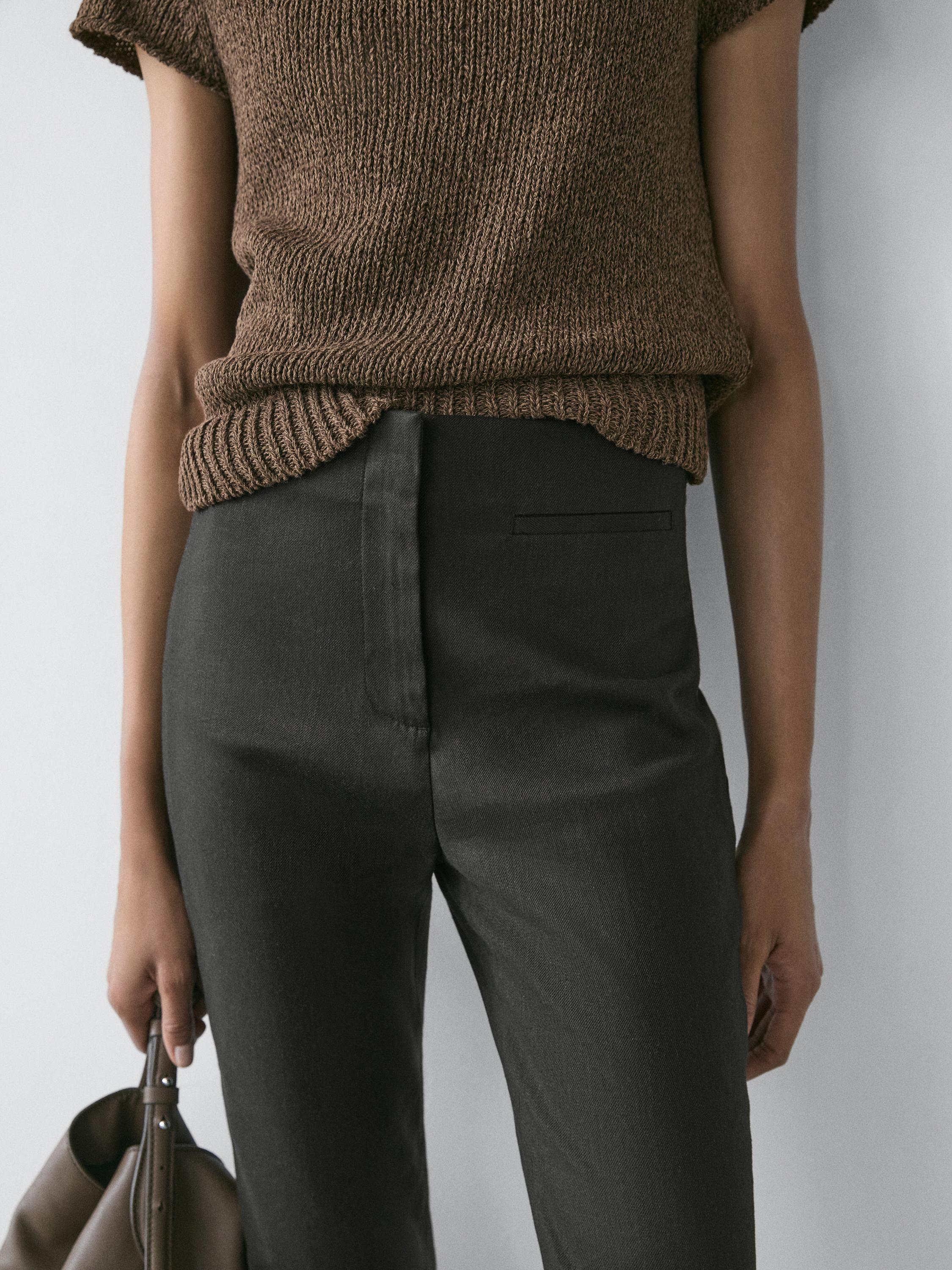 Pantalón capri con lino