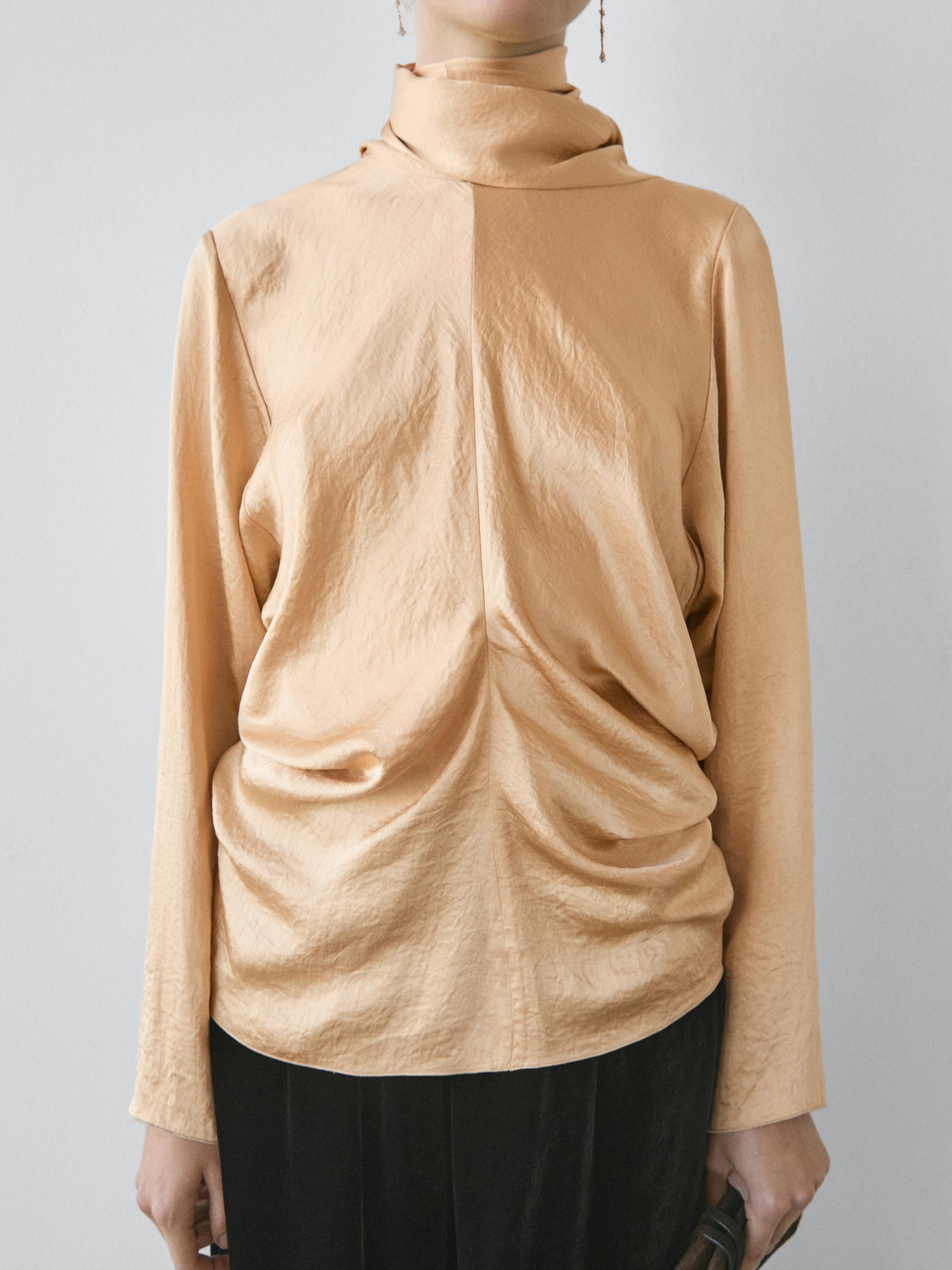 Blusa fluida lazada satinada - STUDIO