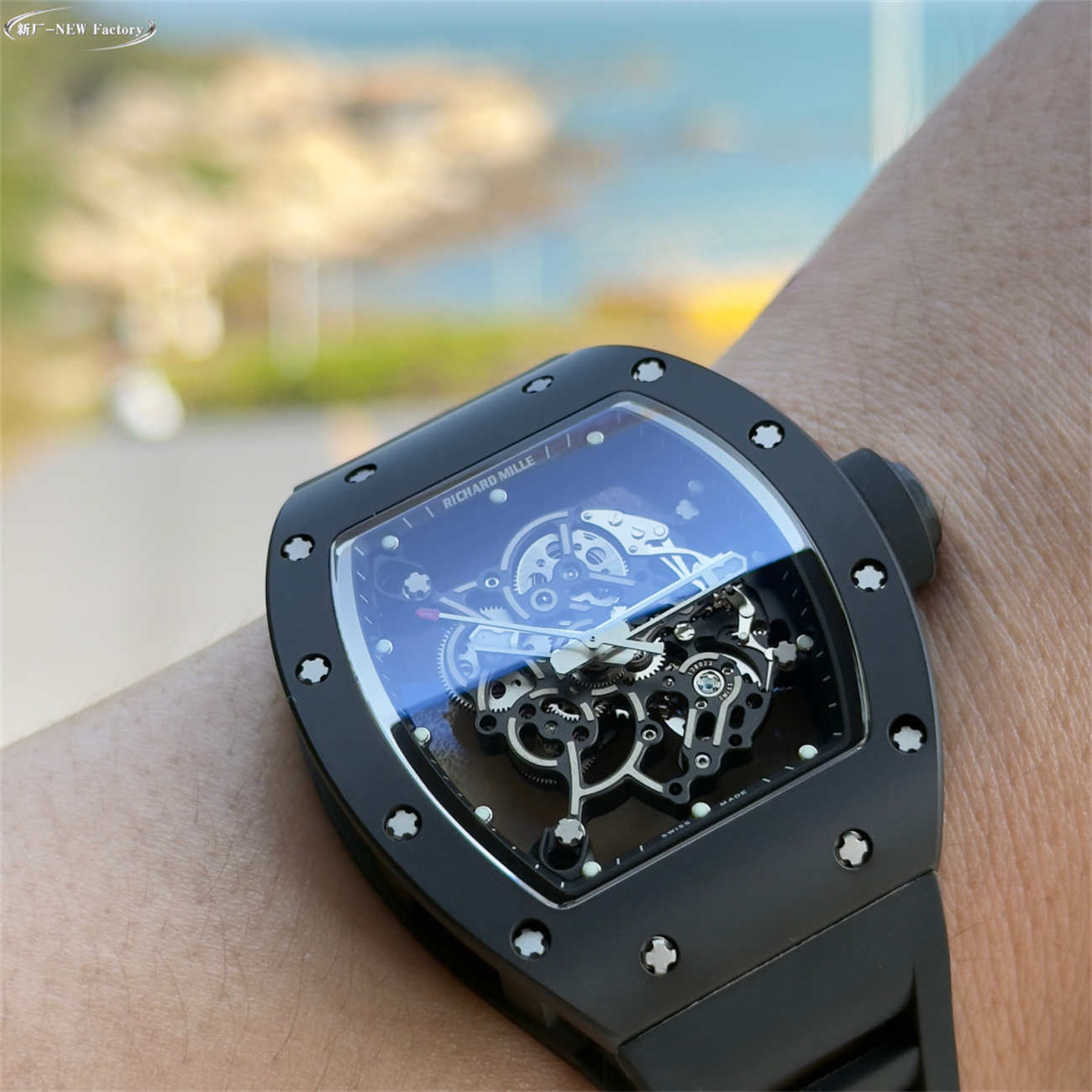 New Factory (NF) Richard Mille RM055 Black Ceramic Replica V5 – Real Jewels