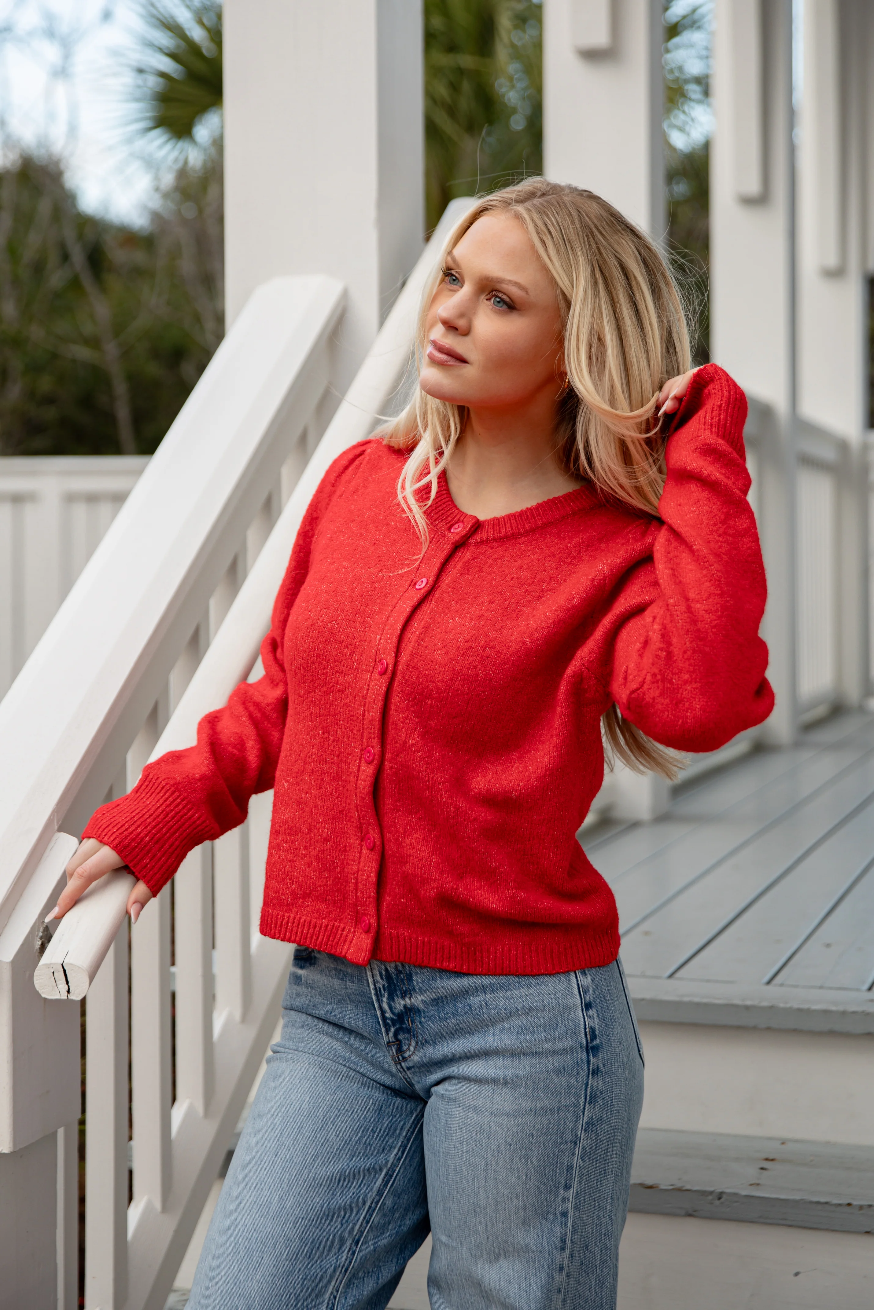 FINAL SALE - Love Letter Red Sweater Cardigan