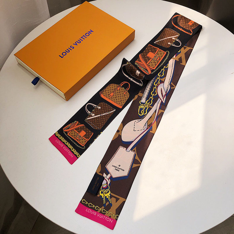120x8cm Bag Prints Handbag Ribbon Scarf Neck Bow WJ-987035