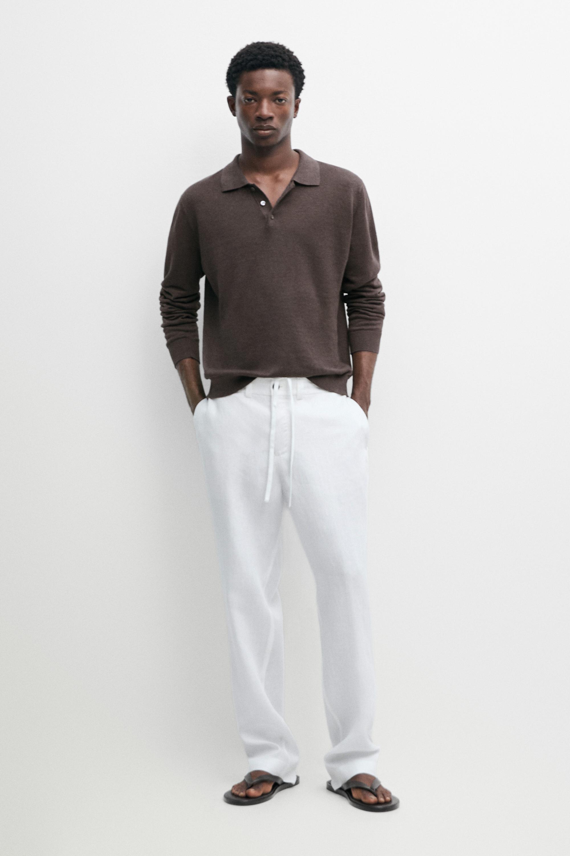 Pantalón cintura goma 100% lino