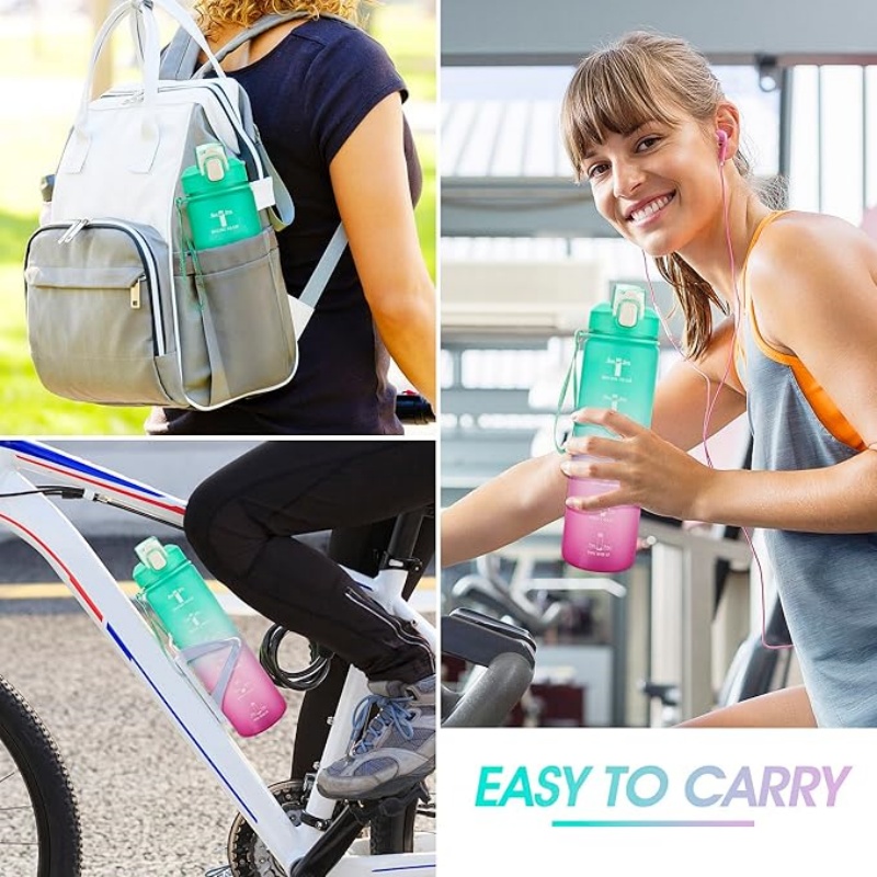 THERMOCLOUD Motivational Water Bottle with Time Marker