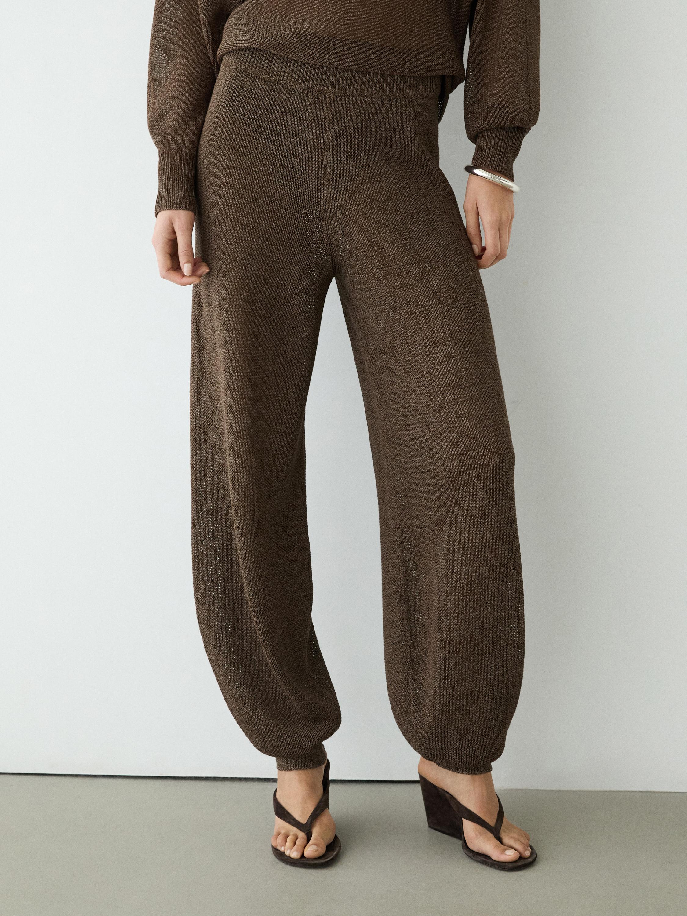 Pantalón punto balloon fit total look