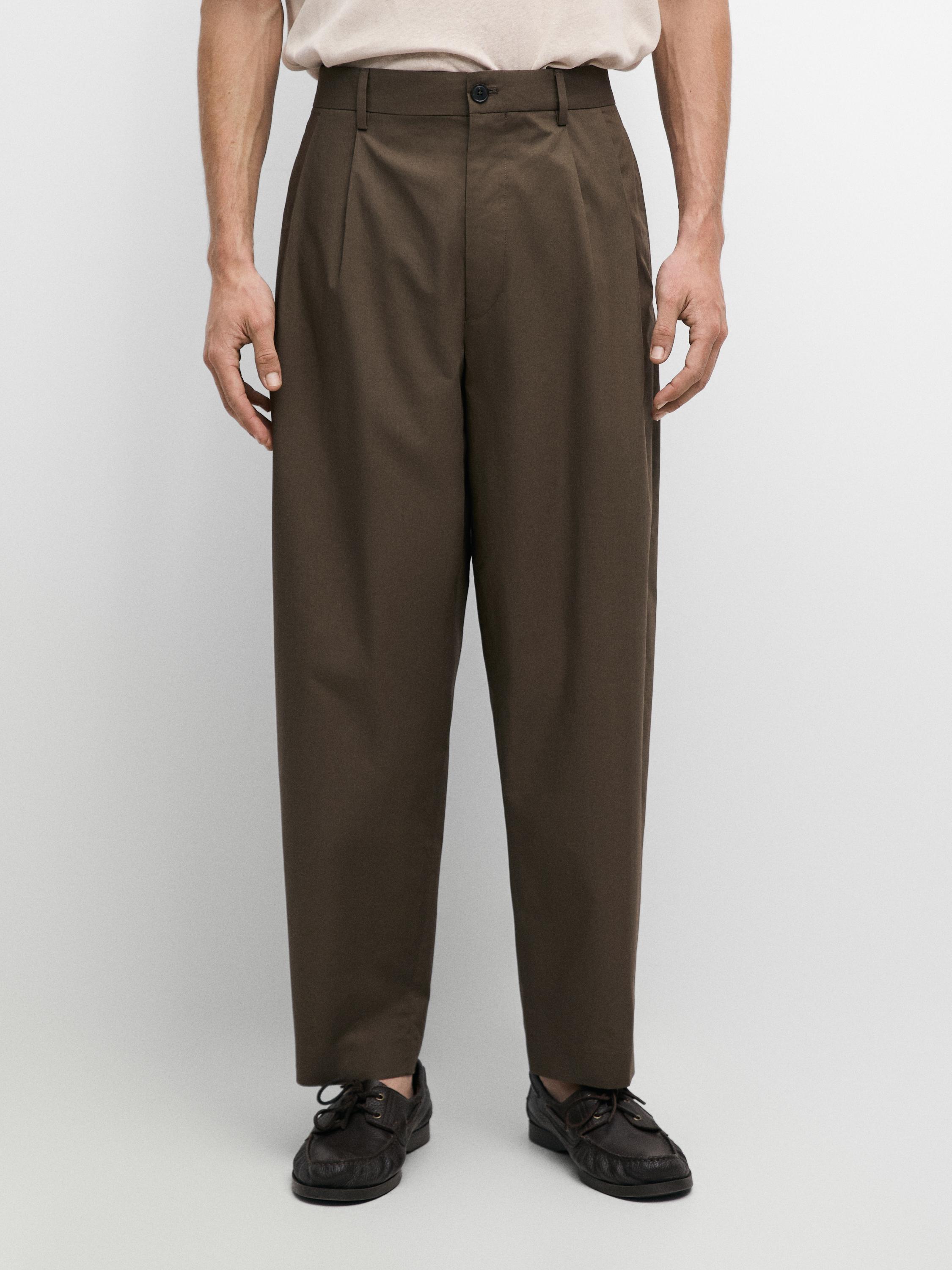 Pantalón doble pinza algodón