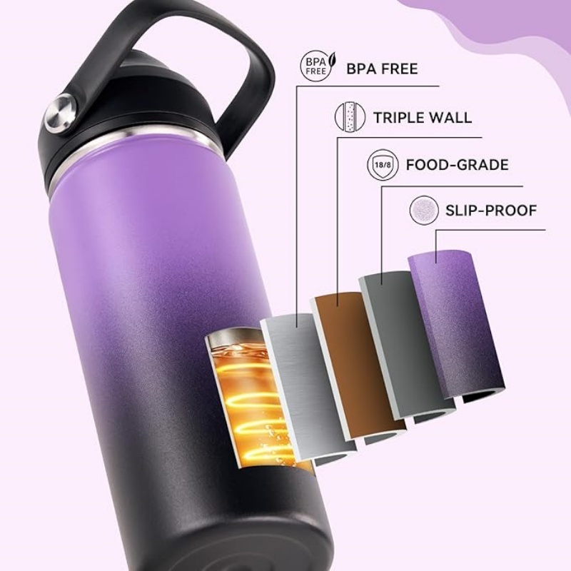 THERMOCLOUD 18oz Insulated Stainless Steel Water Bottle