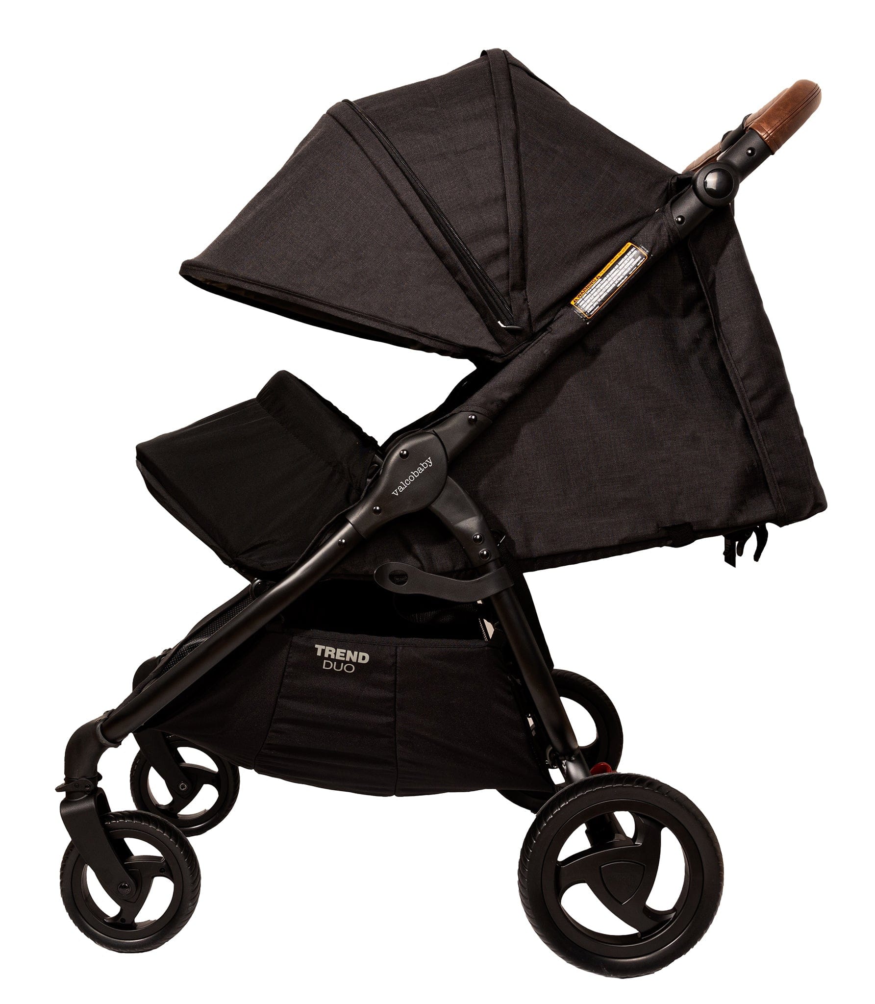 Valco Trend Duo Side by Side Double Stroller + Bassinet Bundle 2025 Black / Black