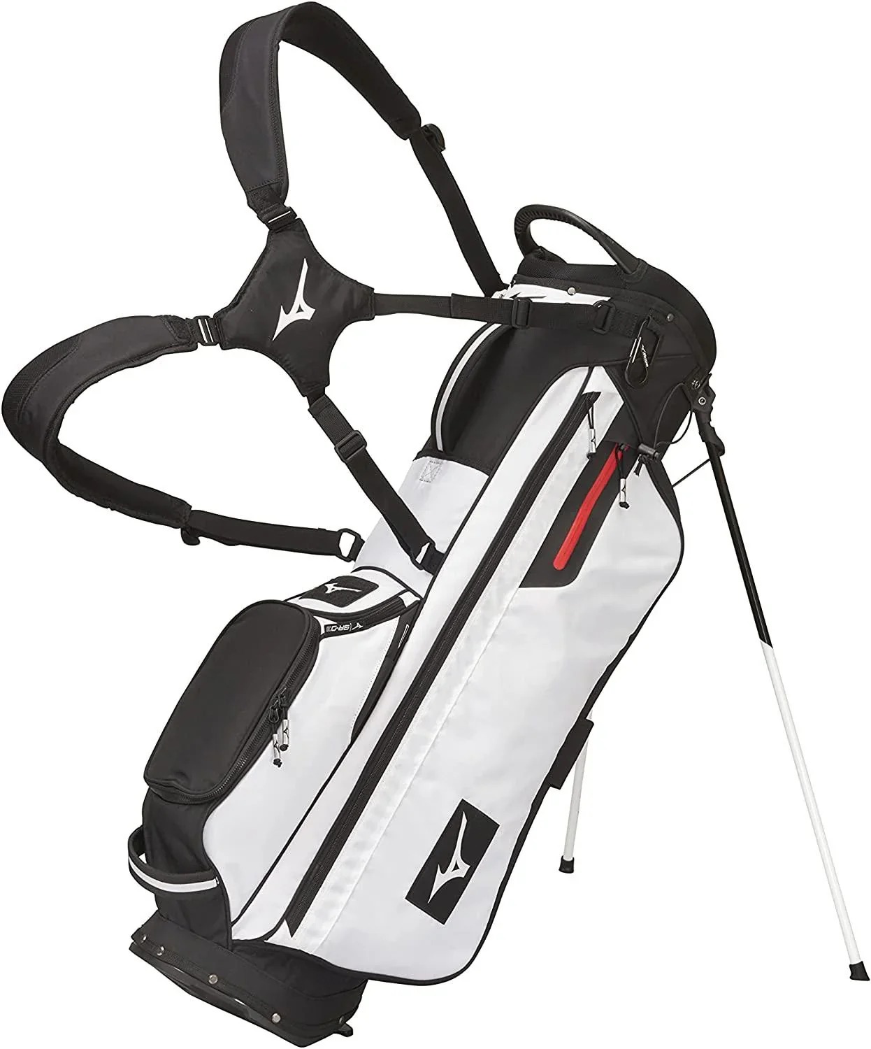 Mizuno BR-D3 Golf Stand Bag, 4-Way Top Cuff, 2 Full-Length Dividers, Dual Shoulder Straps, Full-Length Stand Legs, Insulated Drink Pouch
