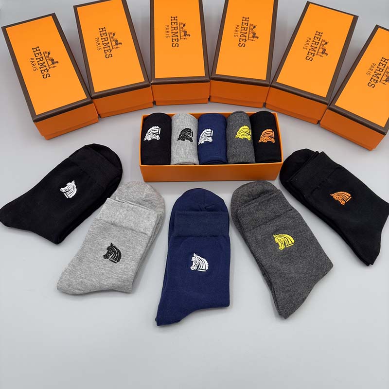 Set of 5 Pairs of Cotton sweat-absorbent Crew Socks WZ-924000208