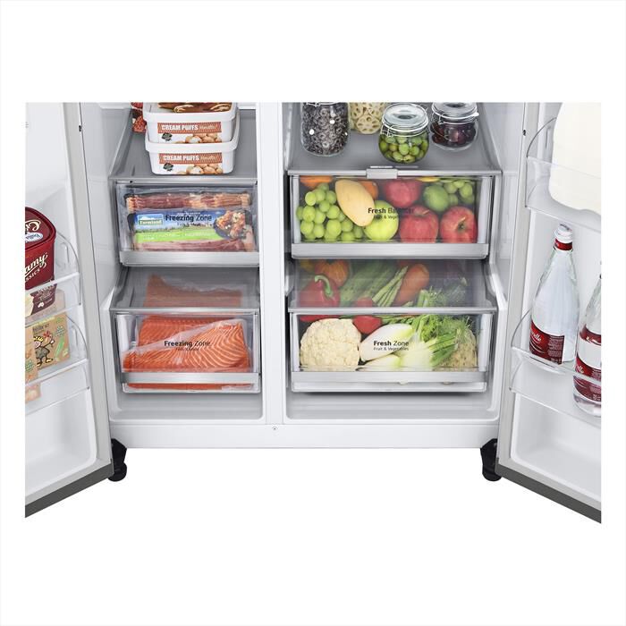 LG - Frigorifero side by side GSXV80PZLE Classe E 635 l-Inox