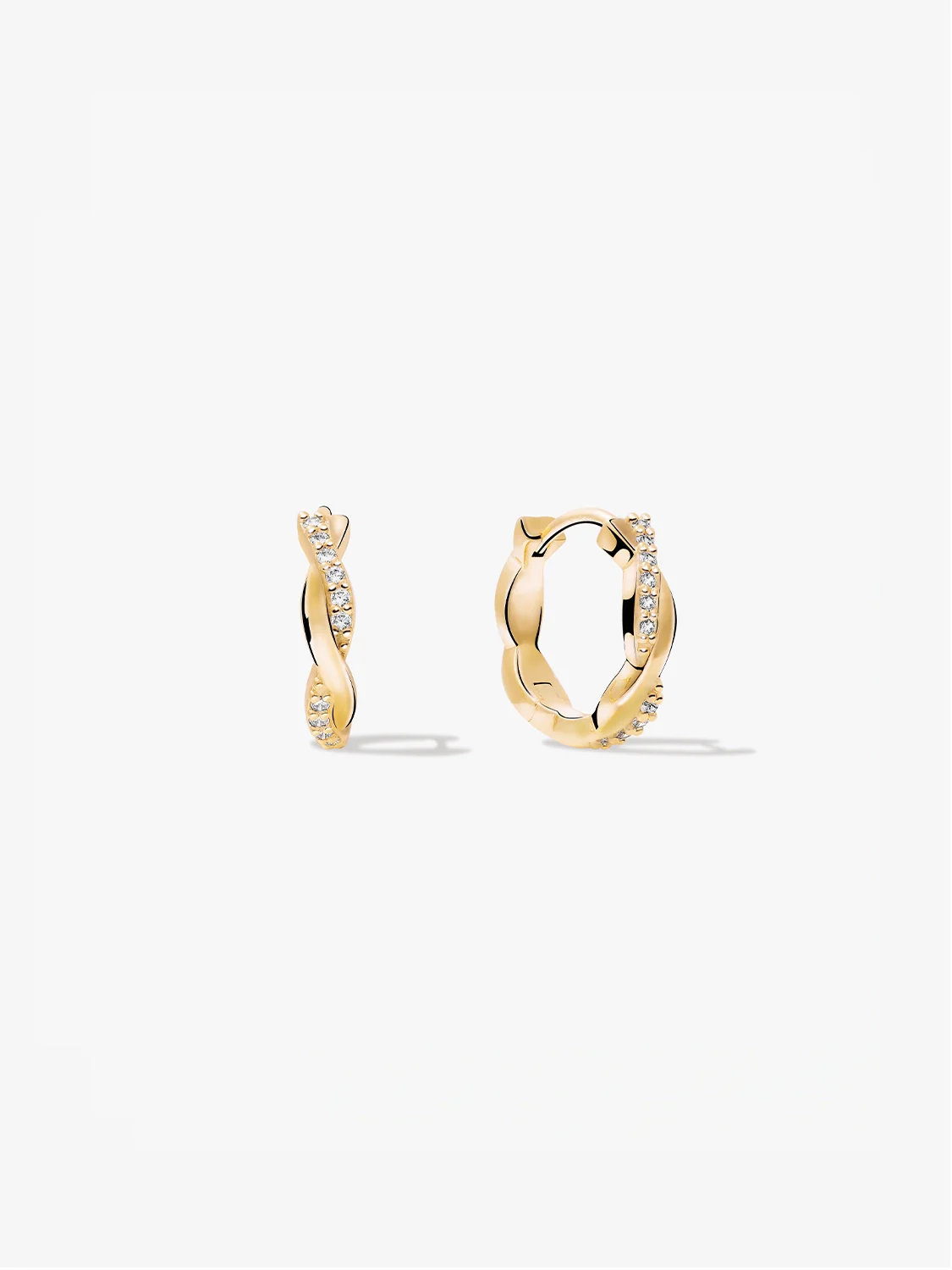 Twisted Pave Hoops