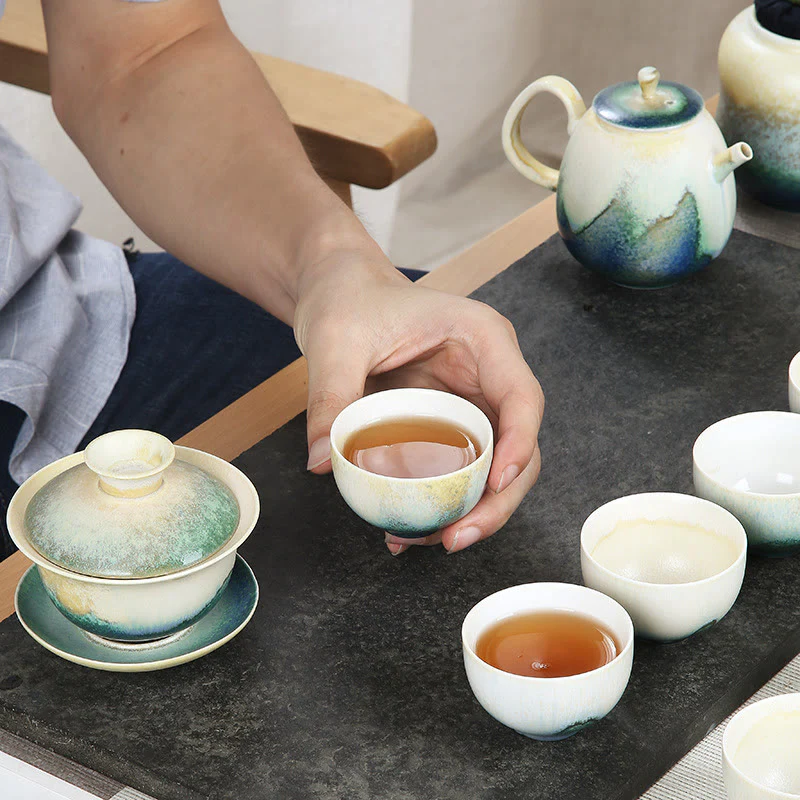 Creative Green Ceramic Teacup Kung Fu Tea Cups