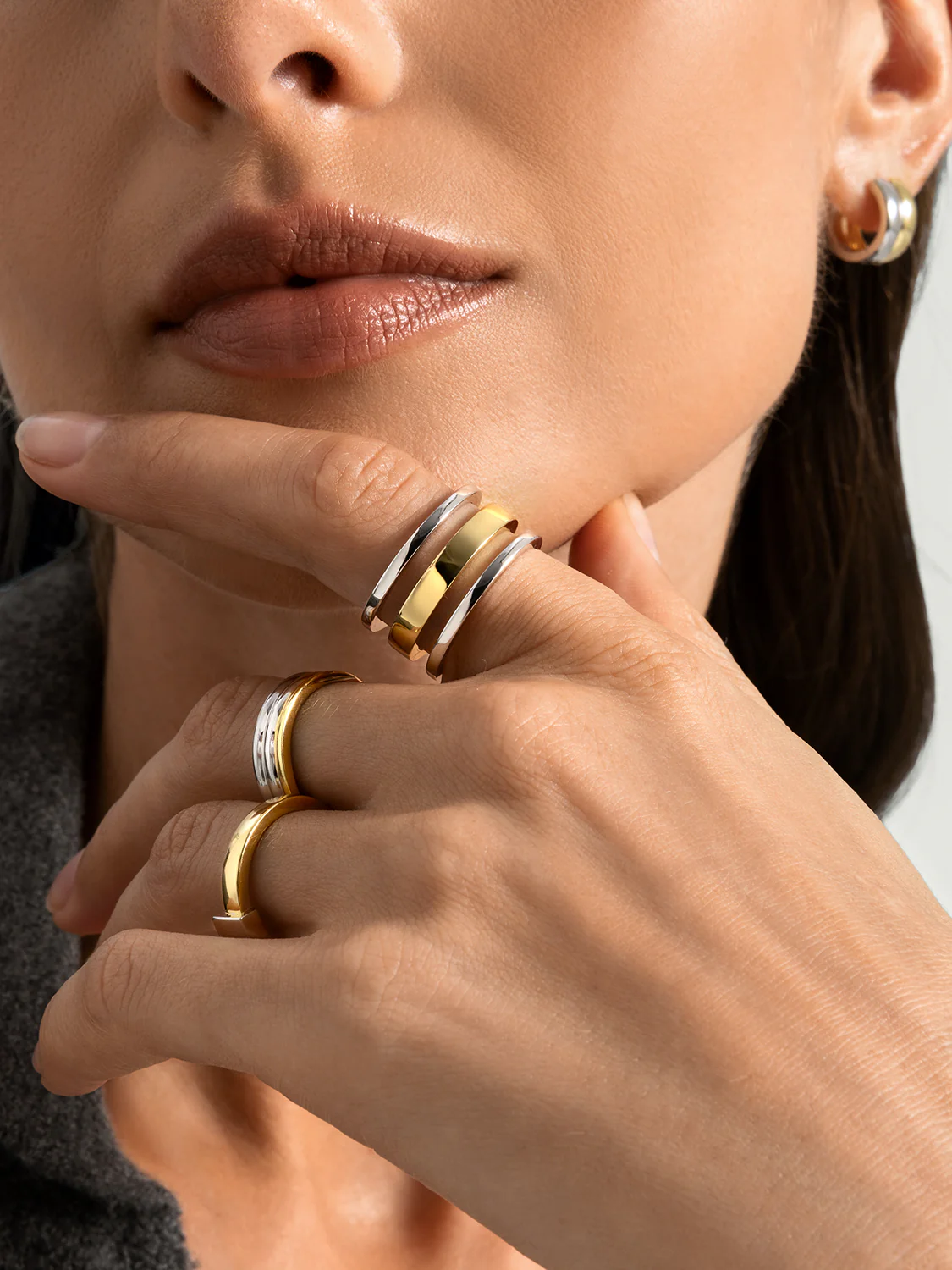 Mixed Bold Triple Ring