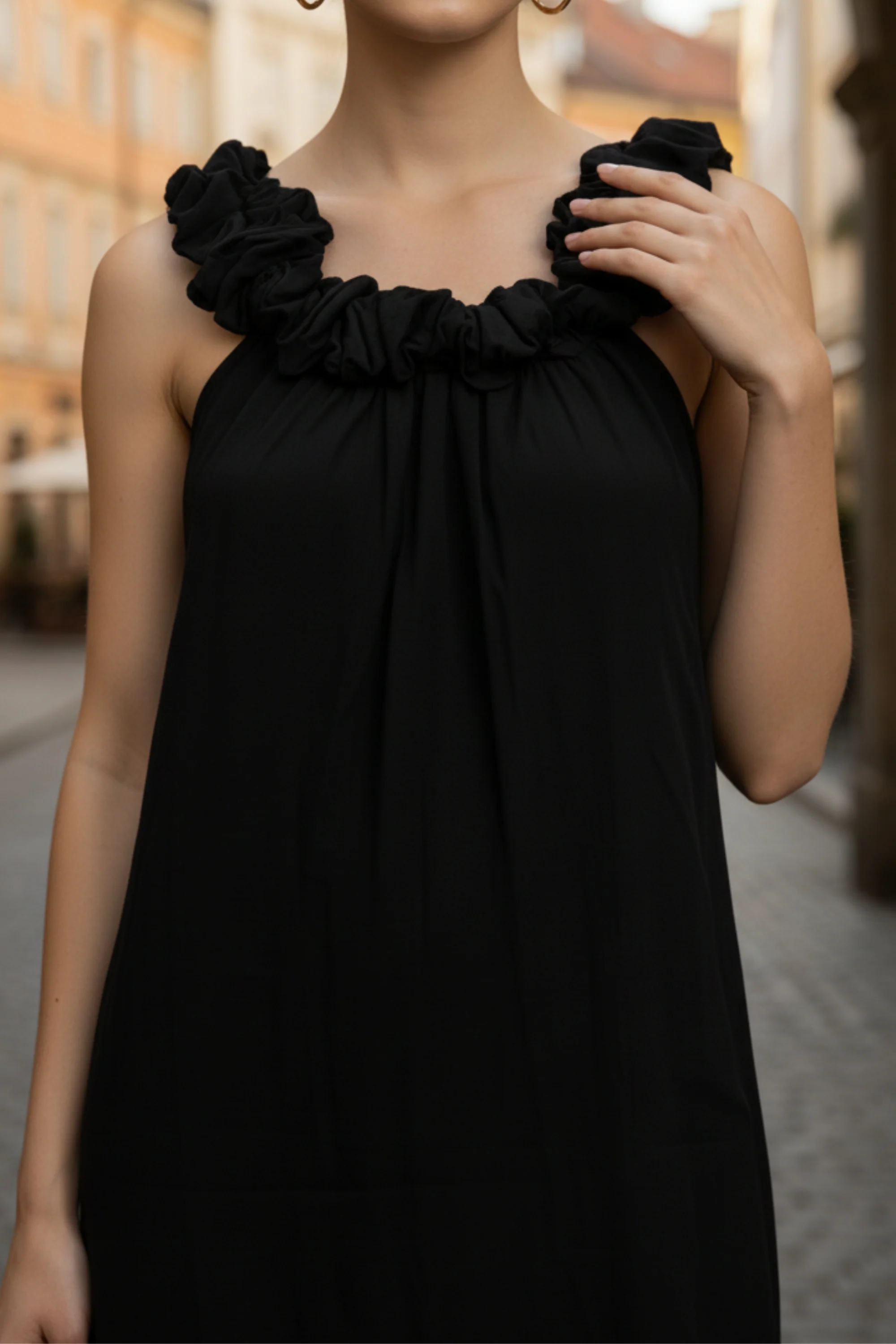 Barely Black Ruffle dress
