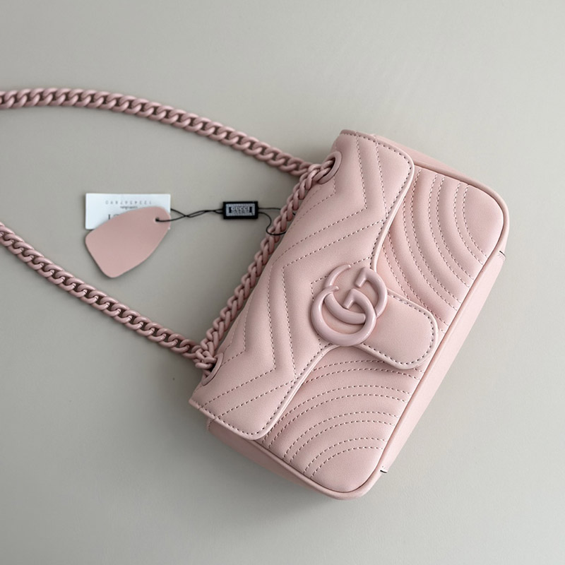 8.7″x2.4″x5.1″ Pink Leather Chains handbag BB-921277
