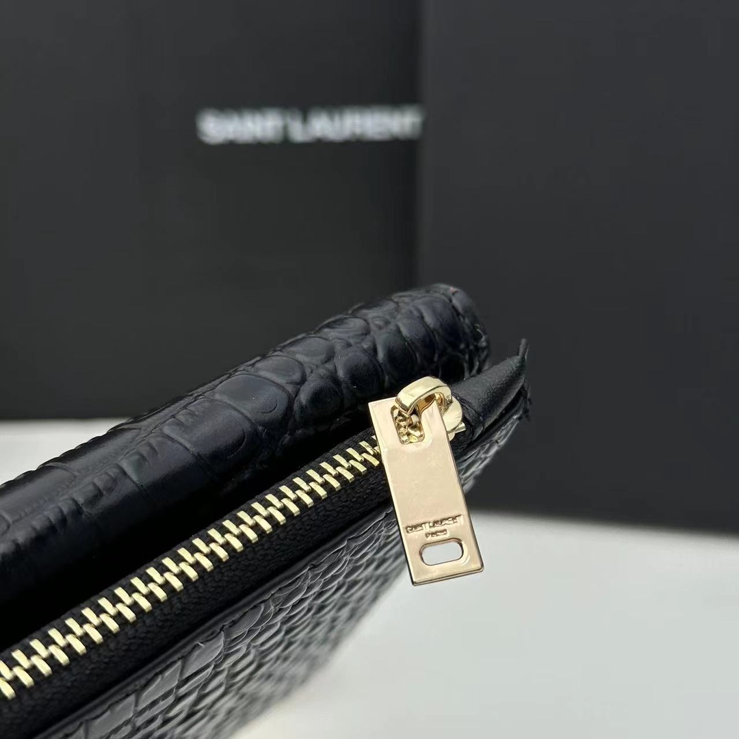 8.5″x4.7″x1.0″ Leather Black&Golden Wallet QB-927103