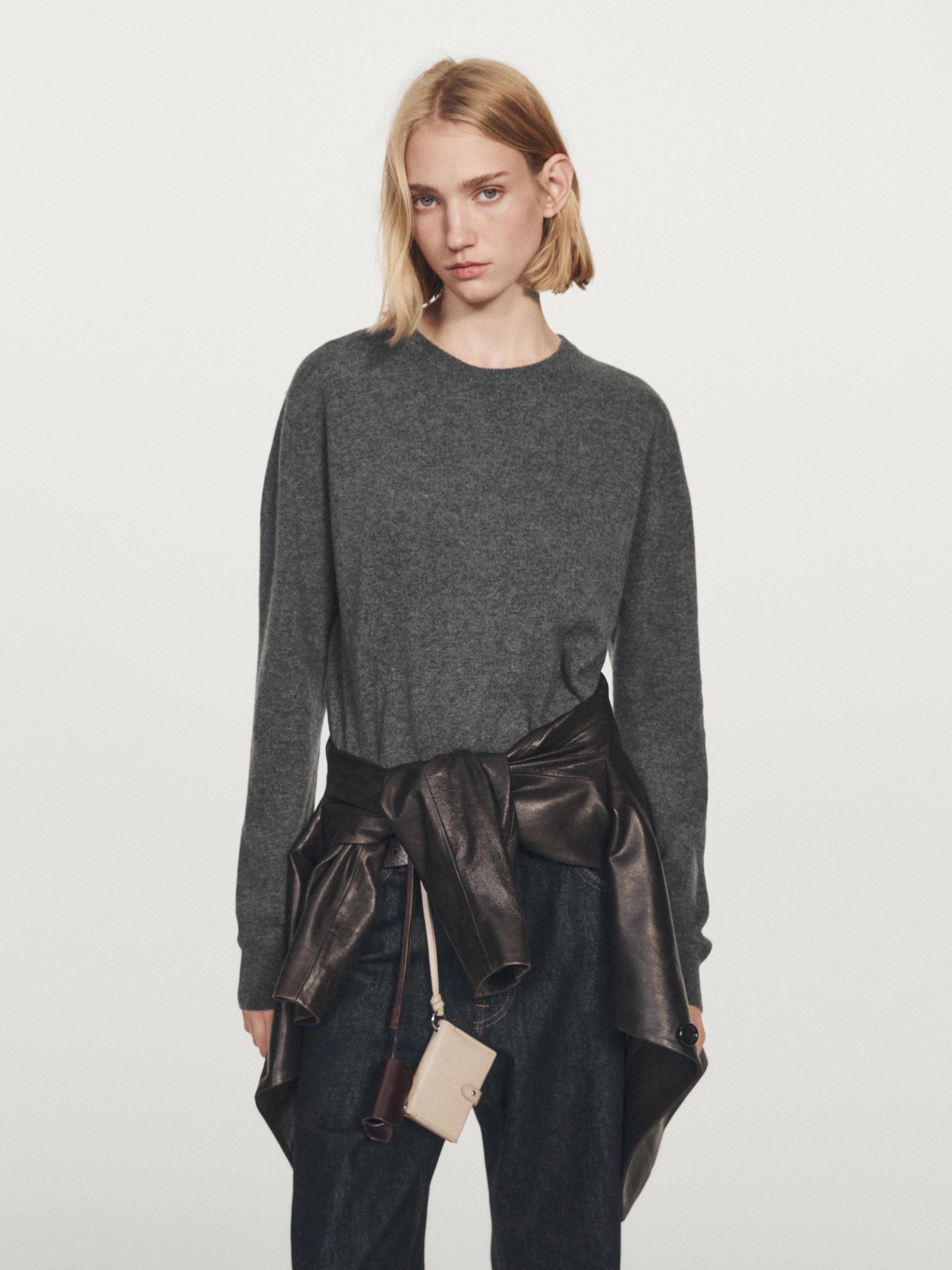 Jersey punto cuello redondo cashmere
