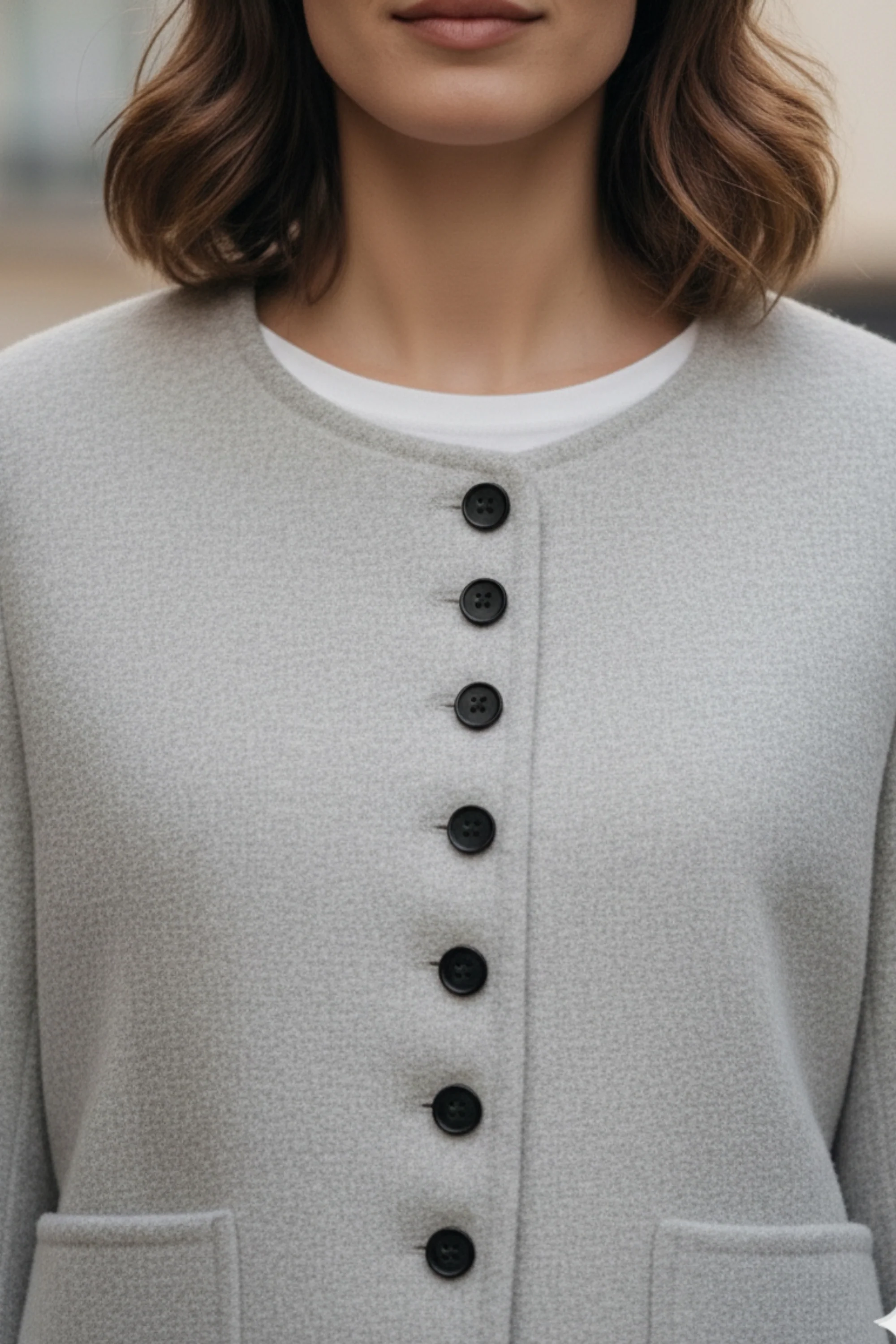 Cloud Grey Double-Sided Cashmere  Blazer