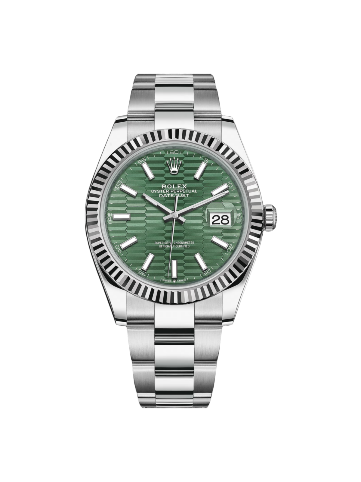 【Super Clone】RLX  Datejust 41mm 126334-0029 Mint Green Fluted Motif Dial Oyster Bracelet