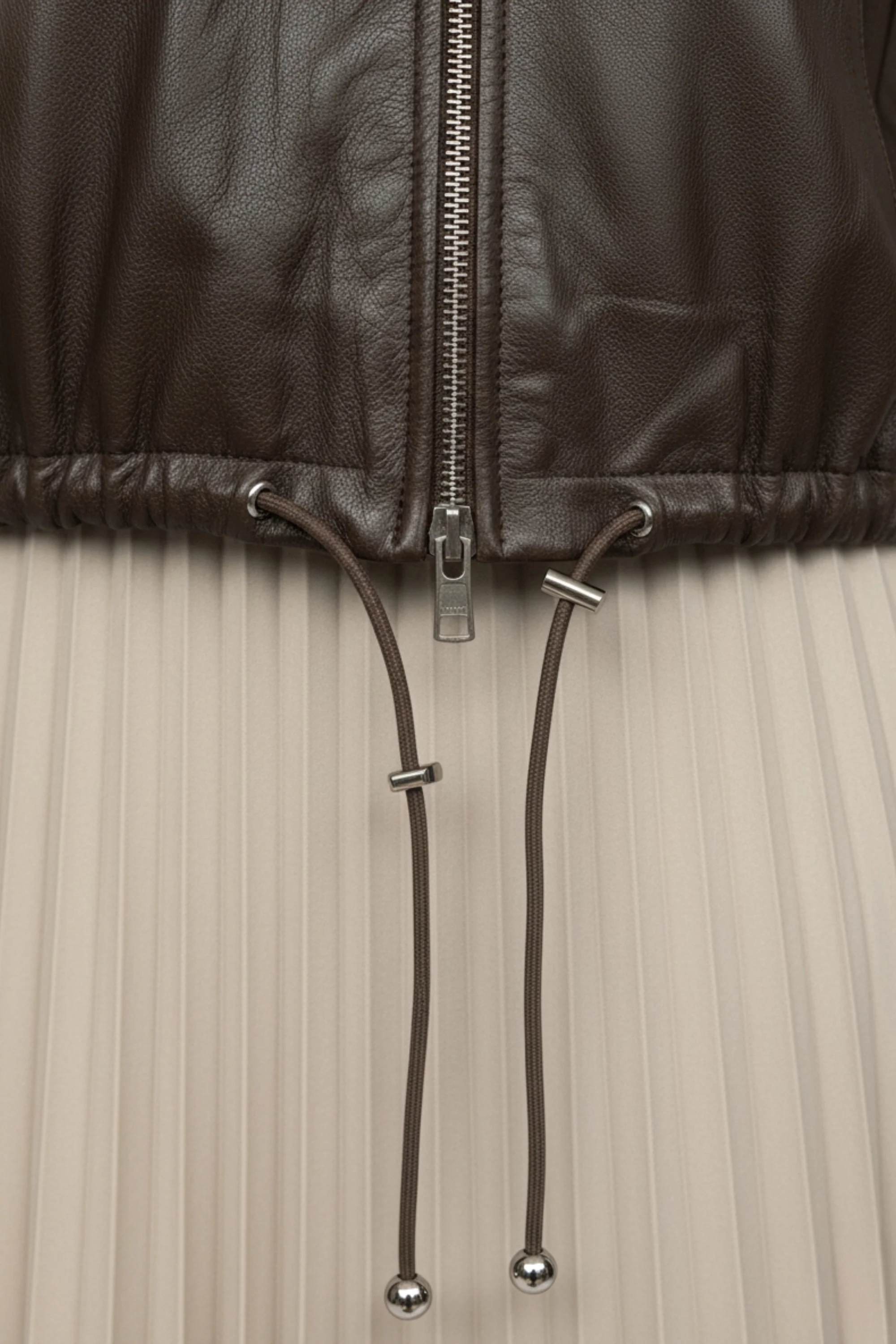 Brown Luxe Zip Leather Jacket