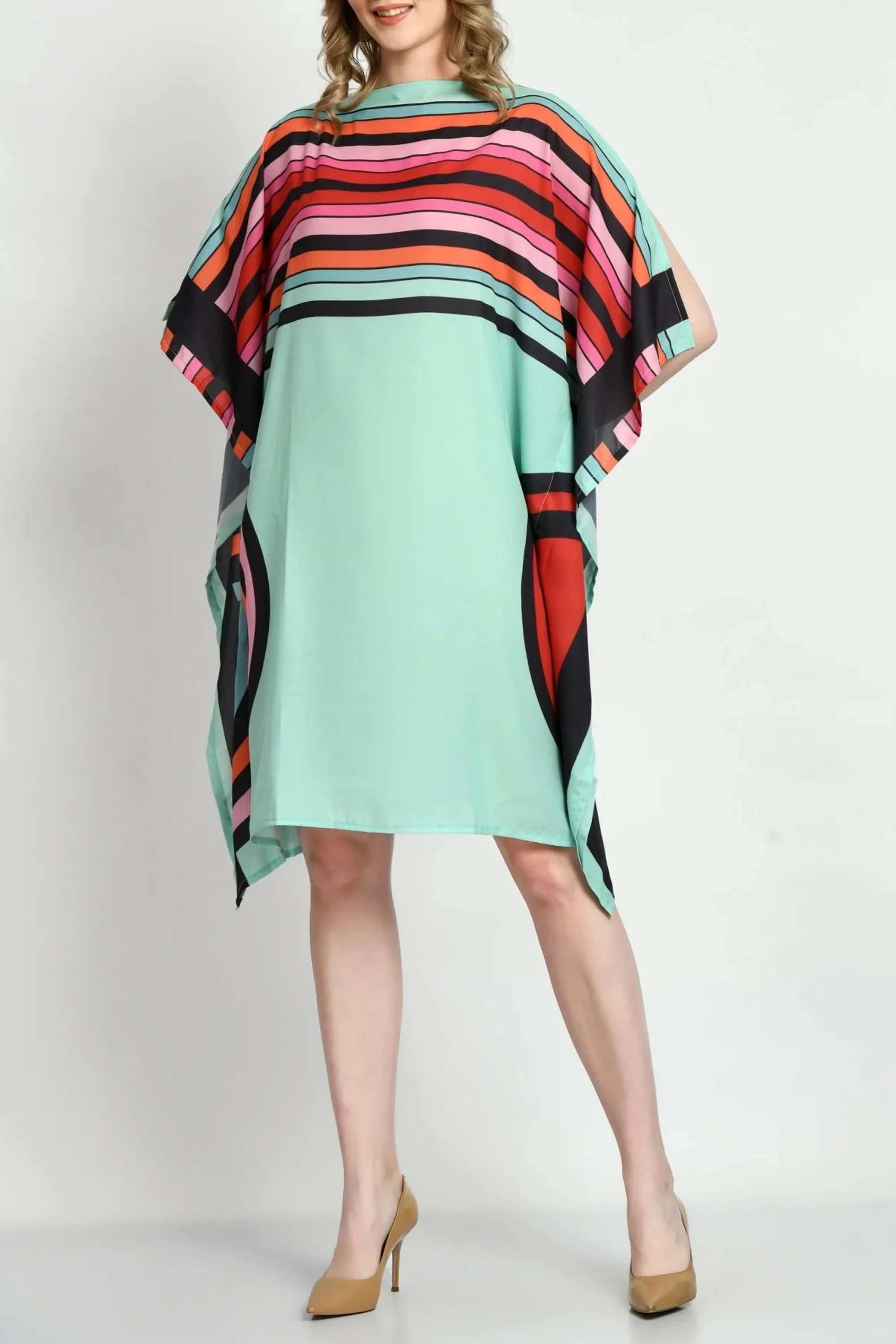 Green Breezy Kaftan Dress
