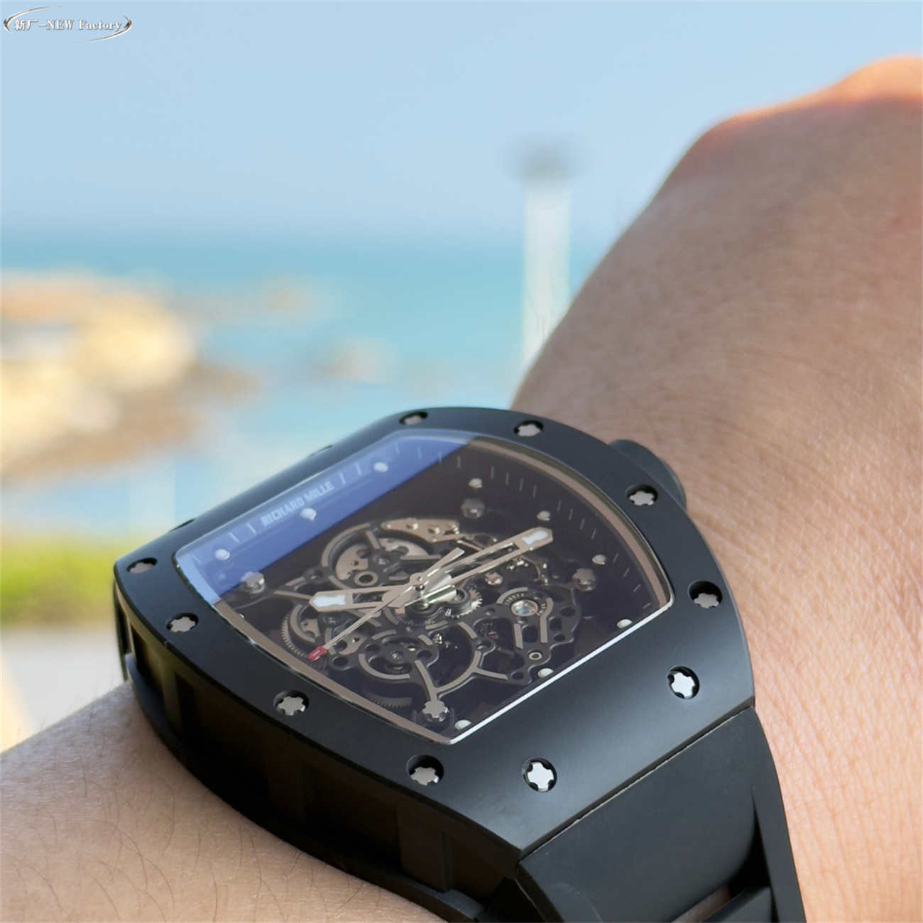 New Factory (NF) Richard Mille RM055 Black Ceramic Replica V5 – Real Jewels