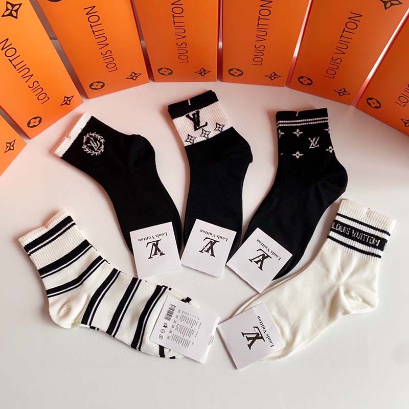 Set of 5 Pairs of Cotton Breathable Crew Socks WZ-924000241