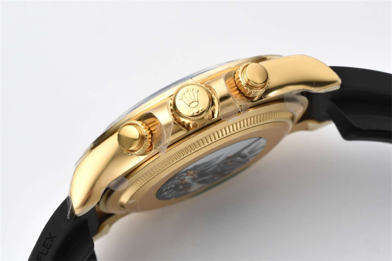 Clean Factory Rolex Daytona 126518LN Replica – White Dial Gold Oysterflex (4131)