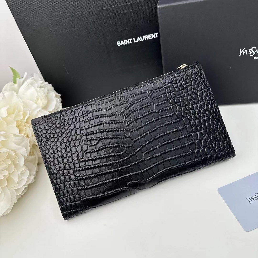 8.5″x4.7″x1.0″ Leather Black&Golden Wallet QB-927103