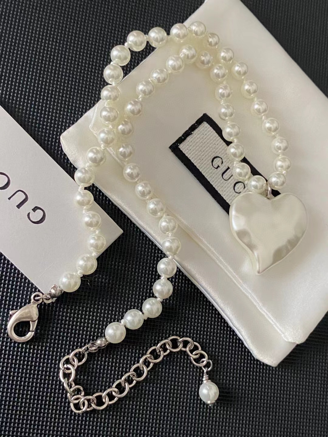 Heart Pearls Necklace GGXL-9120013