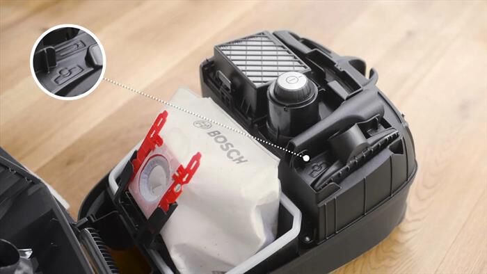 BOSCH - Aspirapolvere a traino BGB41PET1-Nero, Rosso