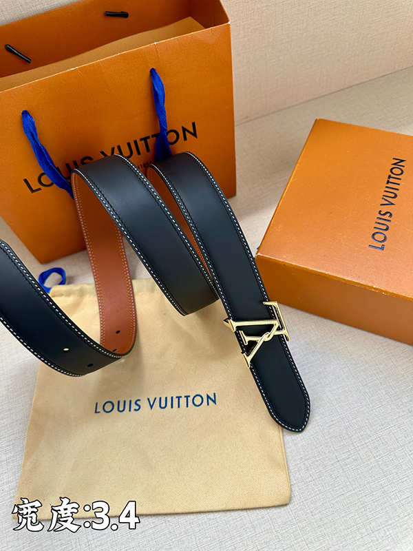 Fashion Top quality Adjustable steel Buckle 3.4cm Wide Real Leather Belt PD-862084