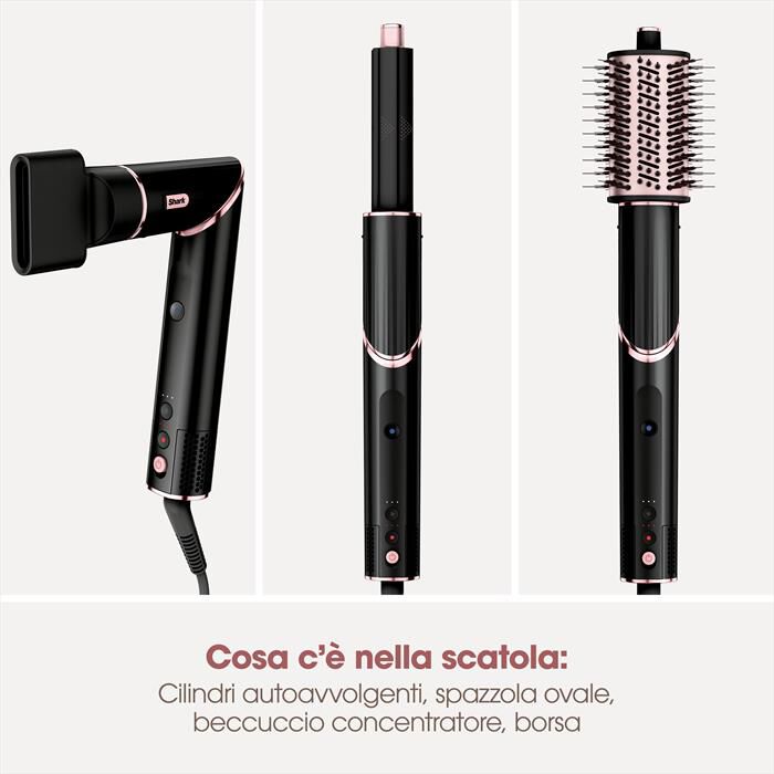 SHARK - Styler e asciugacapelli FLEXSTYLE 3 in 1 HD424EU-nero/oro rosa