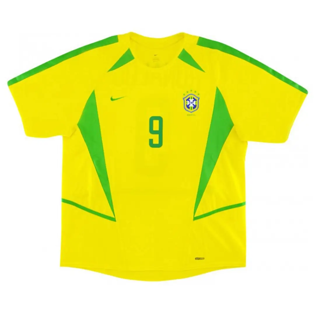 RONALDO #9 Brazil 2002/03 Home Retro Soccer Jersey